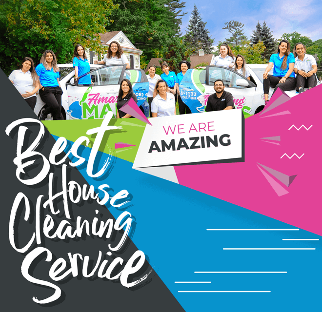 Amazing Maids Team photoshoot in front of home office